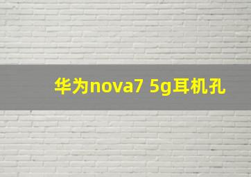 华为nova7 5g耳机孔